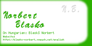 norbert blasko business card
